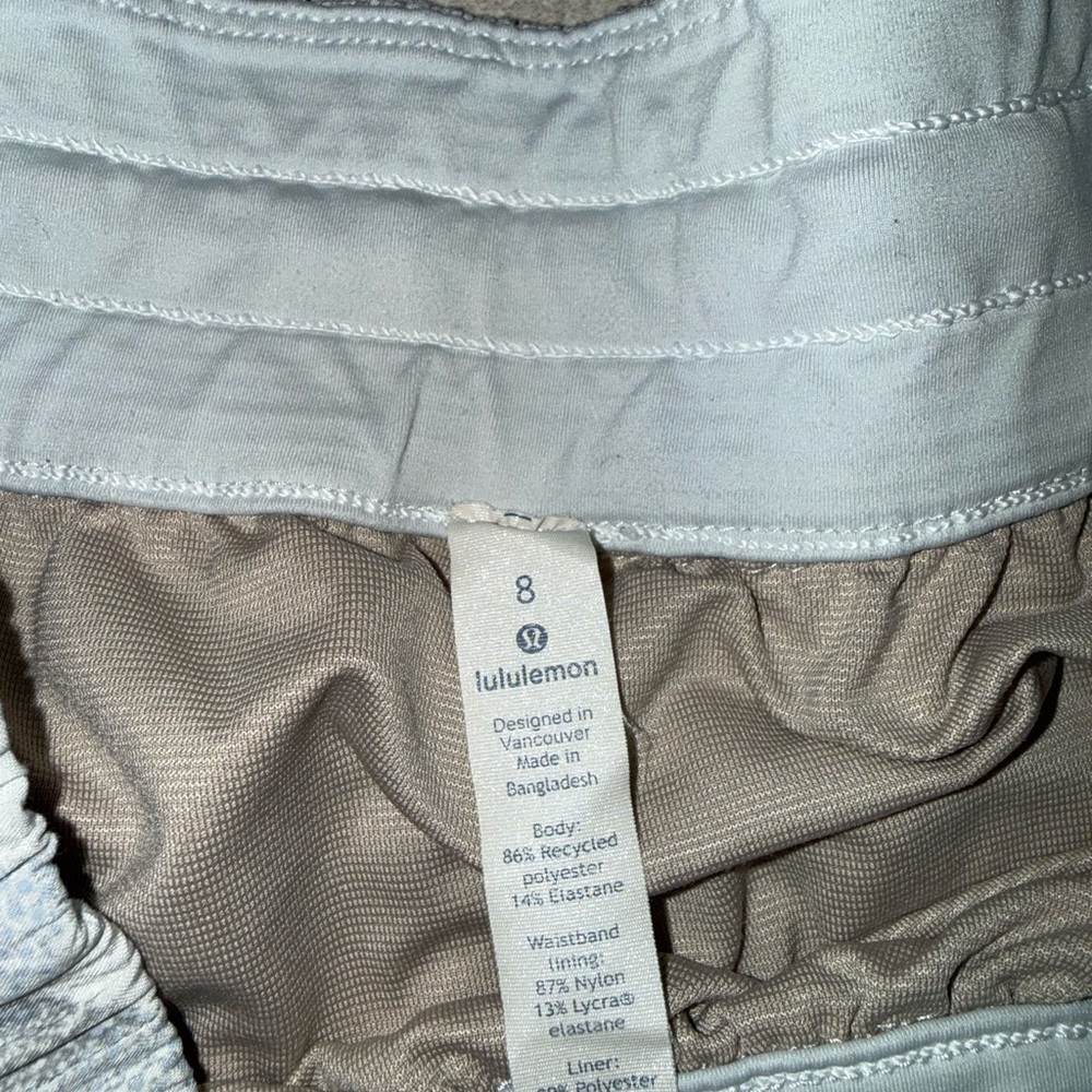 lululemon Light Gray / Blue Patterned Athletic Sh… - image 2